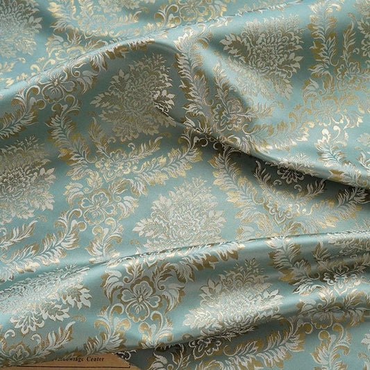 Gold Thread Brocade Jacquard Damask Fabric - Retro Palace Style