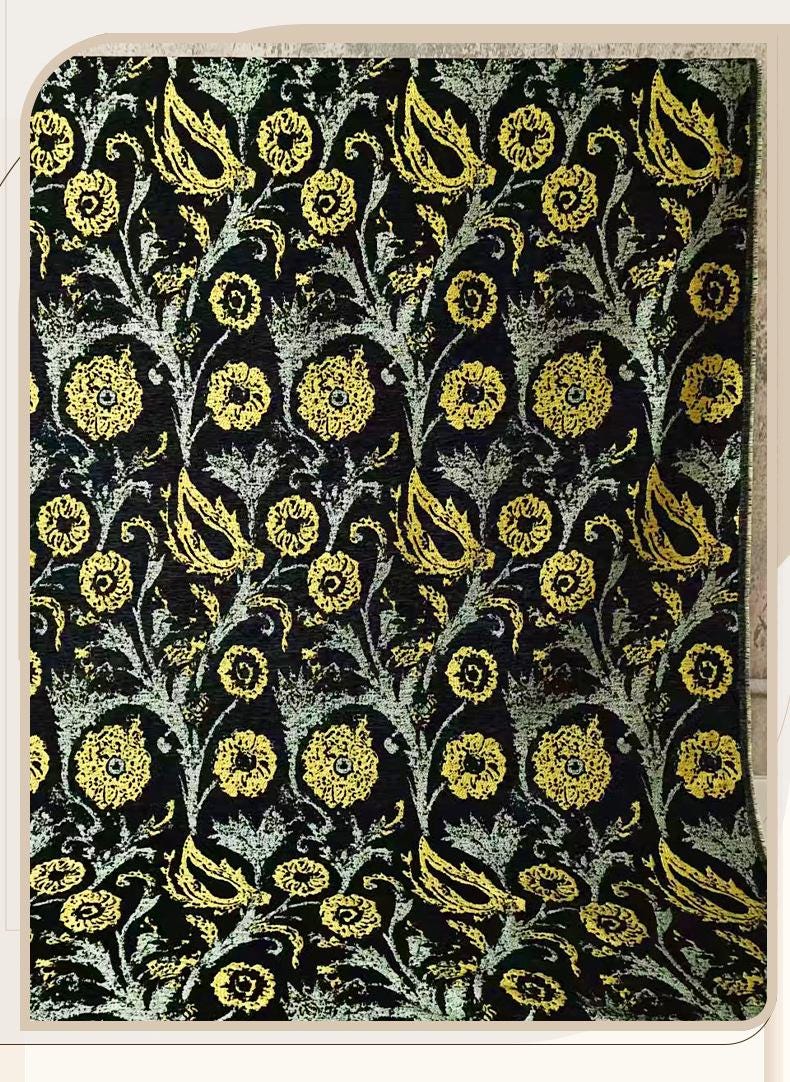 Sunflower Velvet Chenille Fabric ��� Thick Upholstery & Craft Materi" Wide