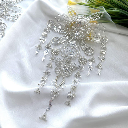 Embroidered Lace Trim: Light Ivory Bridal Wedding Veil, DIY Accessory