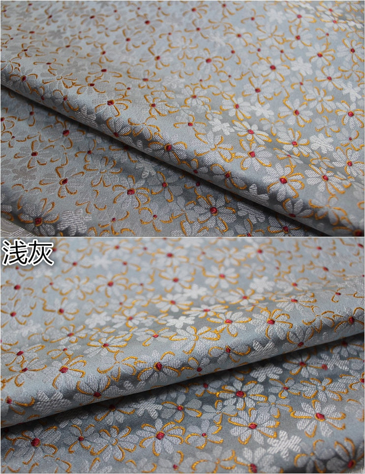 Tissu brocart de soie à motif marguerite : tissu de mariage chinois
