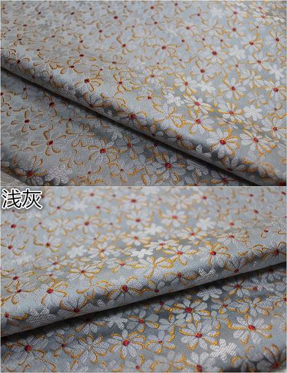 Tissu brocart de soie à motif marguerite : tissu de mariage chinois
