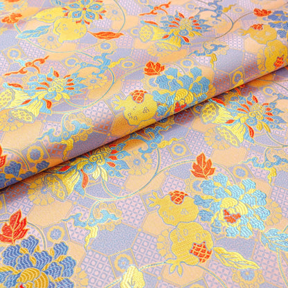 Pomegranate Silk Brocade Fabric: 45"W Chinese Rayon Fabric - By the Meter