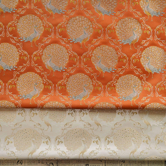 Peacock Brocade Fabric: 59���W Jacquard Damask, Costume