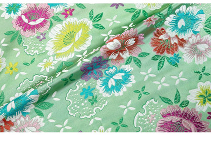 Tissu brocart à motif de pivoines : style chinois, largeur 75 cm