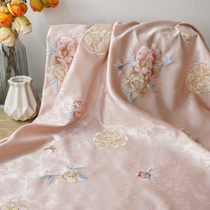 Peony Silk Brocade Fabric: 59"W Tibetan Robe Cheongsam Material