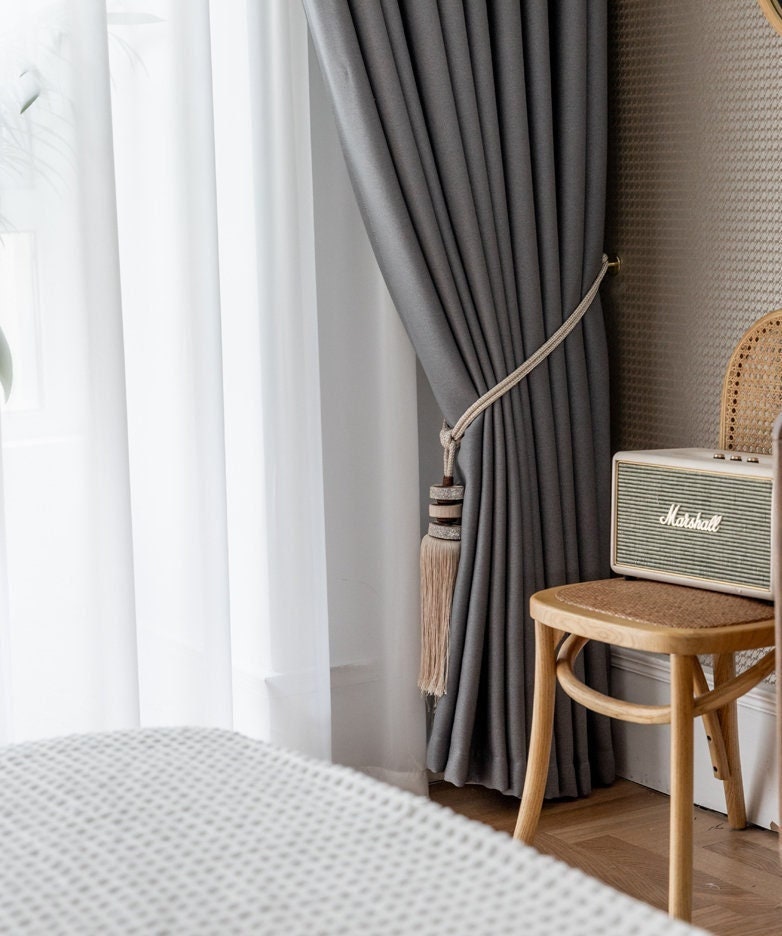 Blackout Curtain Fabric: Double-Sided Cotton Linen, Sunshade Insulation