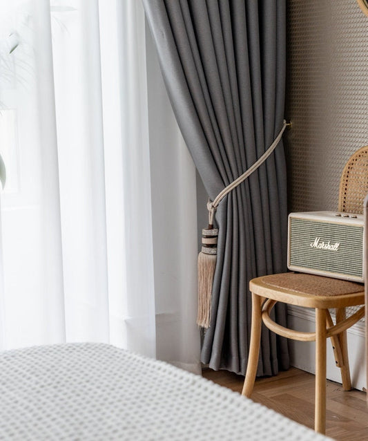 Blackout Curtain Fabric: Double-Sided Cotton Linen, Sunshade Insulation