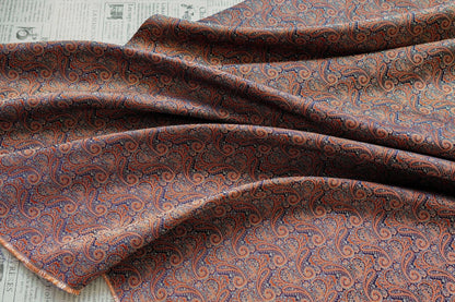 Tissu jacquard à motif cachemire ethnique pour chemises et robes vintage, largeur 65 pouces