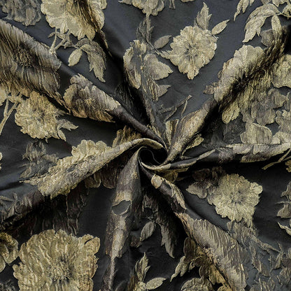 Gold Embossed Palace Jacquard Fabric: Damask Upholstery, Costume, Curtain - 60"W