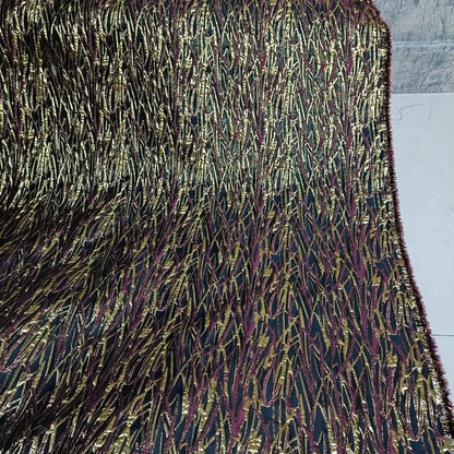 Metallic 3D Texture Jacquard Fabric: 56" Wide Polyester Blend