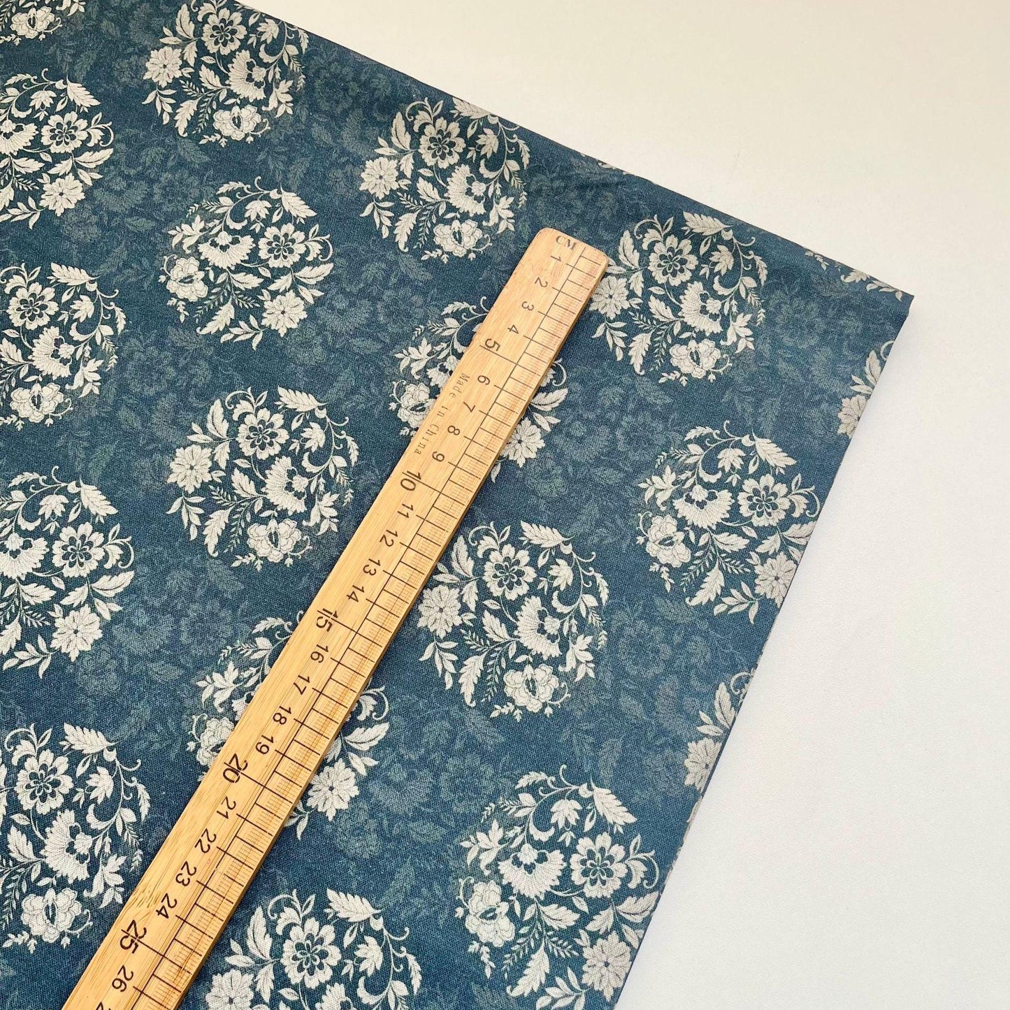 Floral Cotton Fabric: 1960s Style Print, 59" Wide