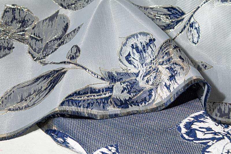 Floral Gold Thread Jacquard Fabric: 3D Designer Sewing Material