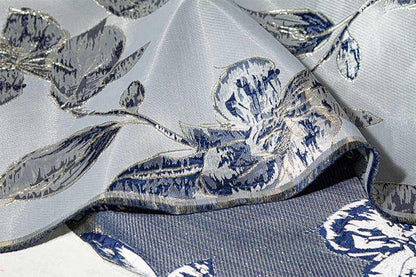 Floral Gold Thread Jacquard Fabric: 3D Designer Sewing Material