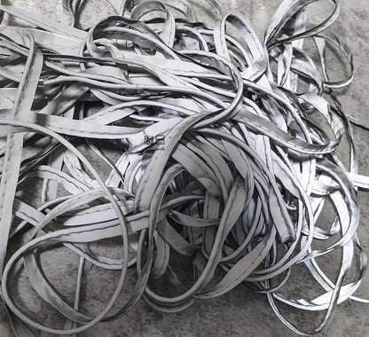 High Visibility Reflective Fabric Strip: Silver Luminous Rope Edging