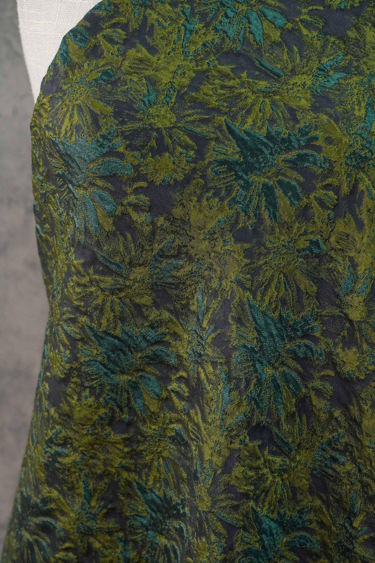 Vintage 3D Embossed Abstract Floral Woven Fabric ��� Quilting Material, Textured Craft Fabr" Wide