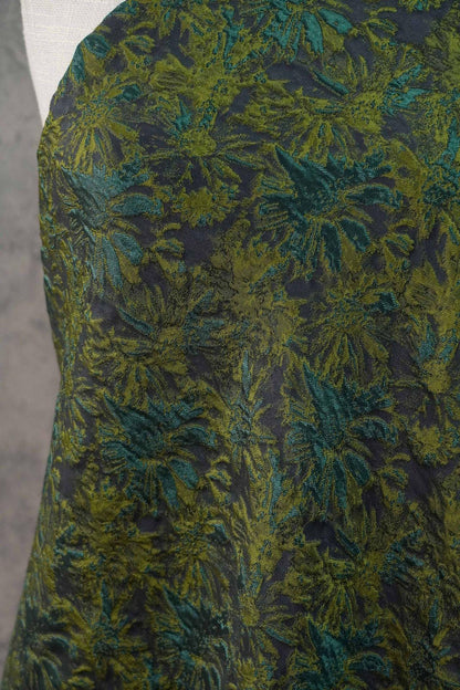 Vintage 3D Embossed Abstract Floral Woven Fabric ��� Quilting Material, Textured Craft Fabr" Wide