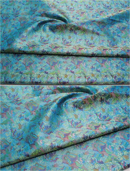 Butterfly Peony Silk Brocade Fabric: 35" Wide, Chinese Wedding Fabric