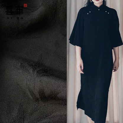 Bamboo Leaf Jacquard Cotton Fabric: Chinese Style Drapery, Upholstery & Sewing