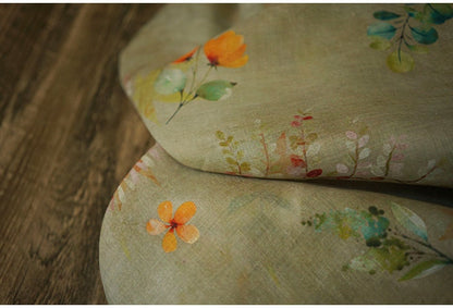 Tissu ramie à motif floral : textile doux et respirant, 140 cm de large