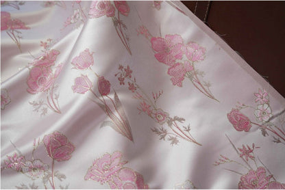 Floral Jacquard Brocade Fabric: 59"W Rayon Blend Sewing Material