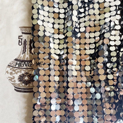 Sequin Fabric Backdrop: 50"W Polyester Party Decor
