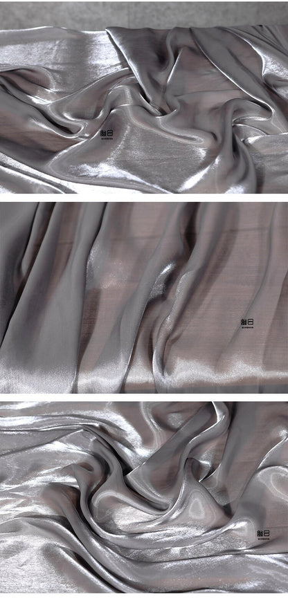 Tissu satiné semi-transparent : matière douce et brillante, 150 cm de large, pour costumes et décoration