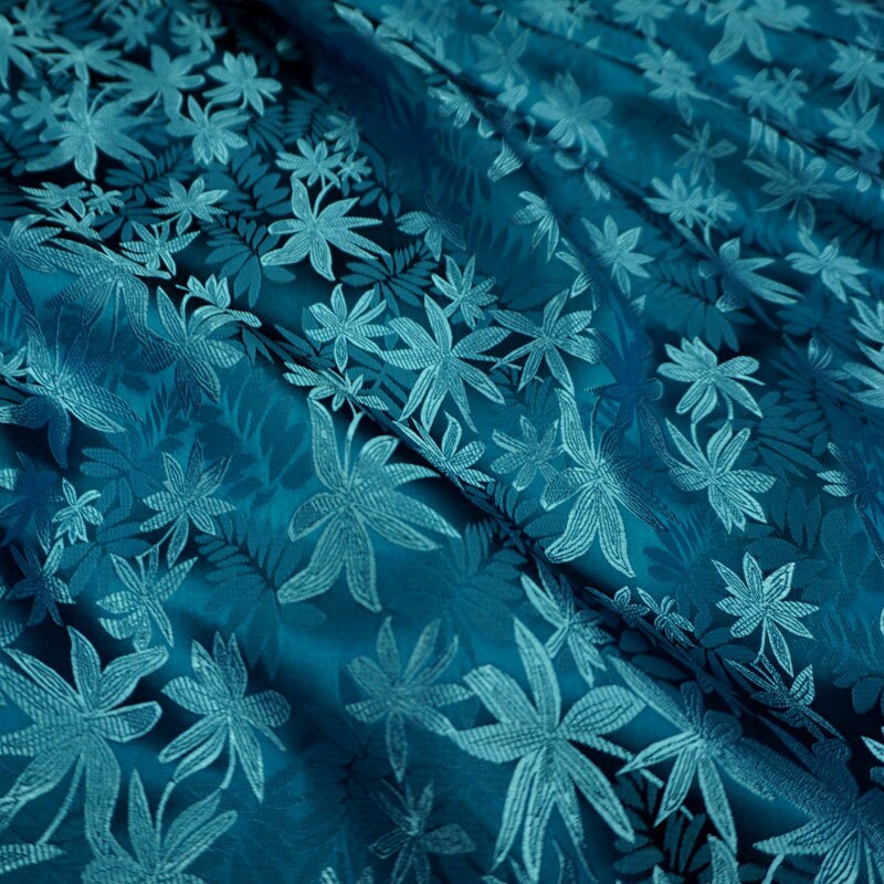 Leaf Brocade Fabric: Silk Satin Cheongsam Hanfu Fabric (By The Meter)