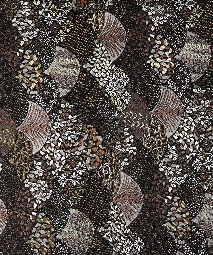 Tissu des éventails japonais Nishijin : Brocart jacquard de soie et rayonne