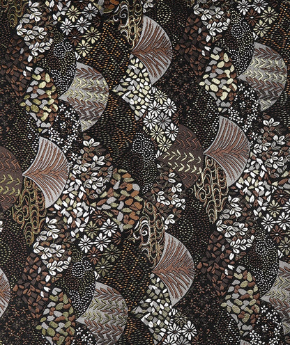 Tissu des éventails japonais Nishijin : Brocart jacquard de soie et rayonne