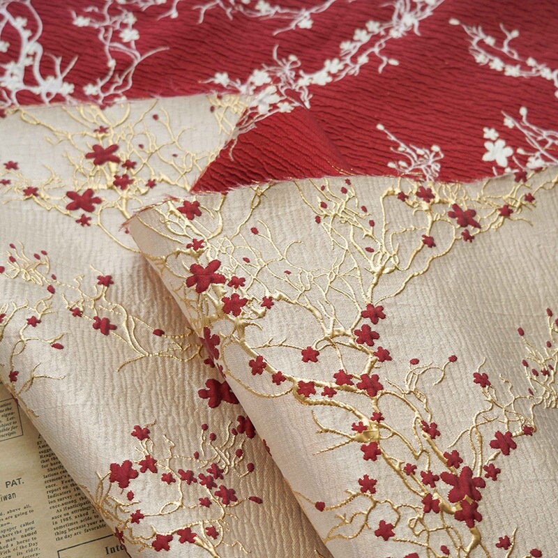 Gold Thread Jacquard Fabric: 3D Oil Painting Texture, 55" Wide
