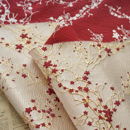 Gold Thread Jacquard Fabric: 3D Oil Painting Texture, 55" Wide