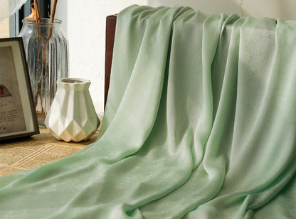 Tissu mousseline jacquard Tencel : infroissable, bleu turquoise, matériau de couture