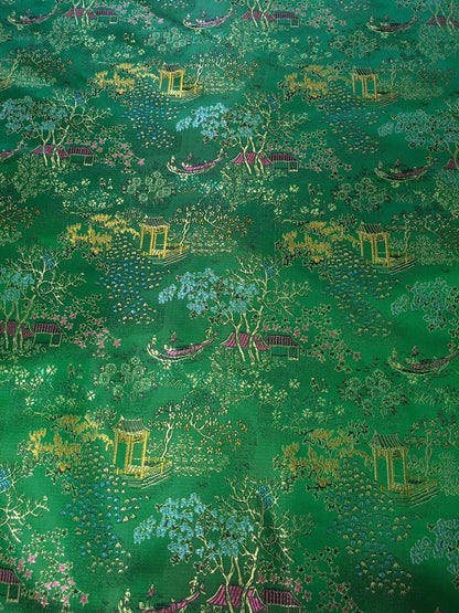 Tissu brocart de soie chinois ancien : Ameublement et couture (59 po de largeur)