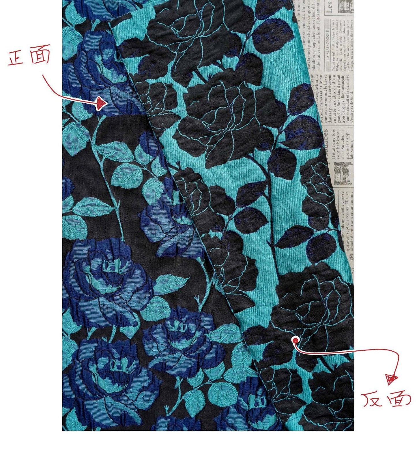 Embossed Rose Jacquard Fabric ��" Fashion Gown & Coat Material