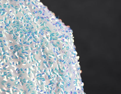 Hand-stitched Sequin Mesh Fabric, Symphony Glitter, Prom Dress, Doll Making