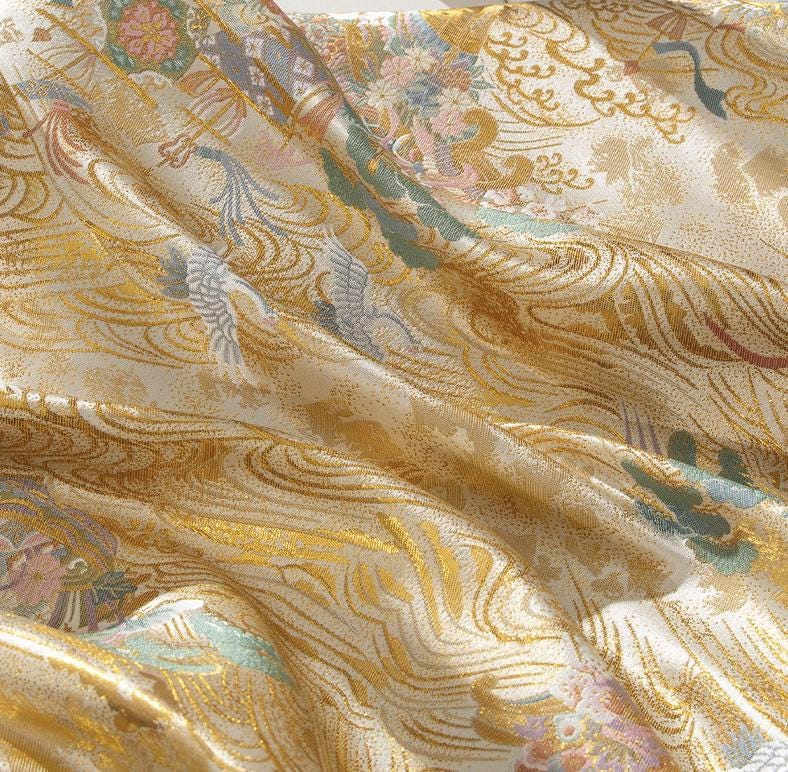 Nishijin Weave Fabric: Japanese Kimono Style Silk Rayon Blend