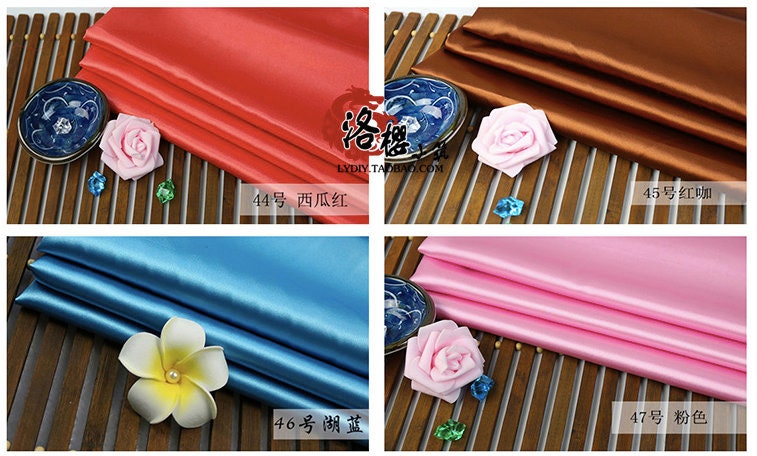 Tissu satin de soie uni : tissu de luxe pour robes de 150 cm de large