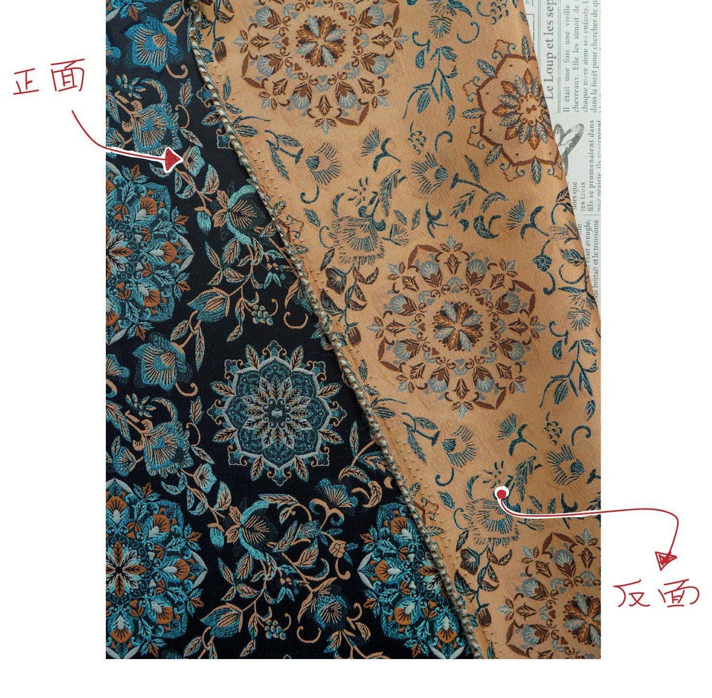 Jacquard floral irisé de luxe avec fils d'or ��� Mode et artisanat Fabr"Large