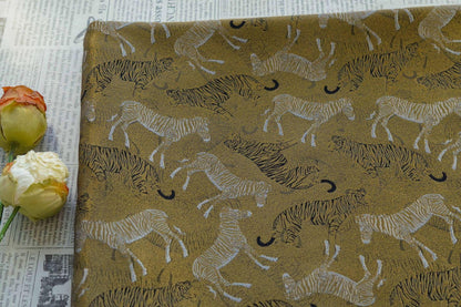 Tiger & Zebra Brocade Fabric ��� Vintage Chinese Jacqua" Wide