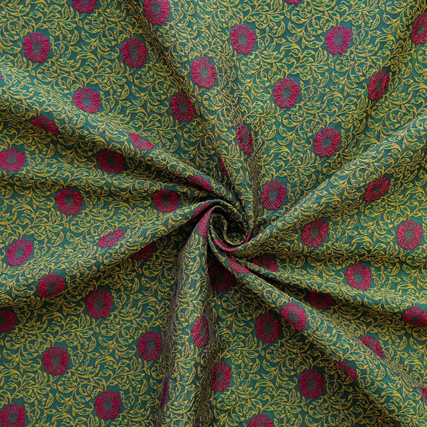 Tissu jacquard floral baroque en relief, brocart de style palais pour ameublement, largeur 63 pouces