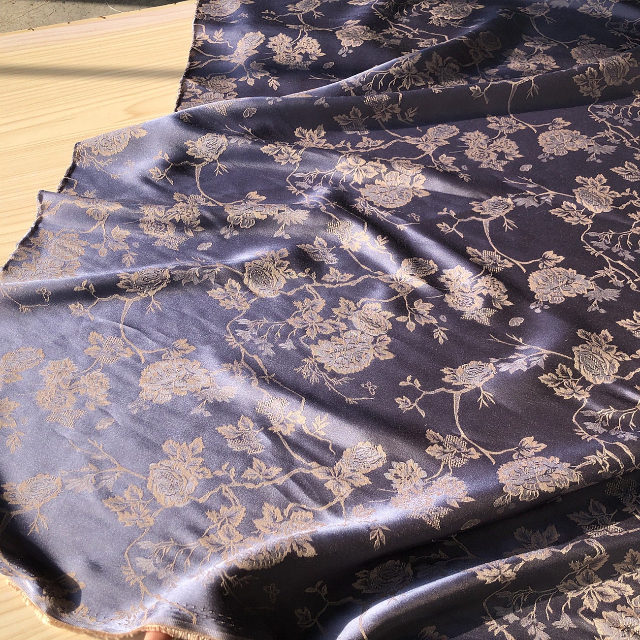 Butterfly Jacquard Fabric: 57"W Cotton Rayon Blend, Upholstery & Sewing