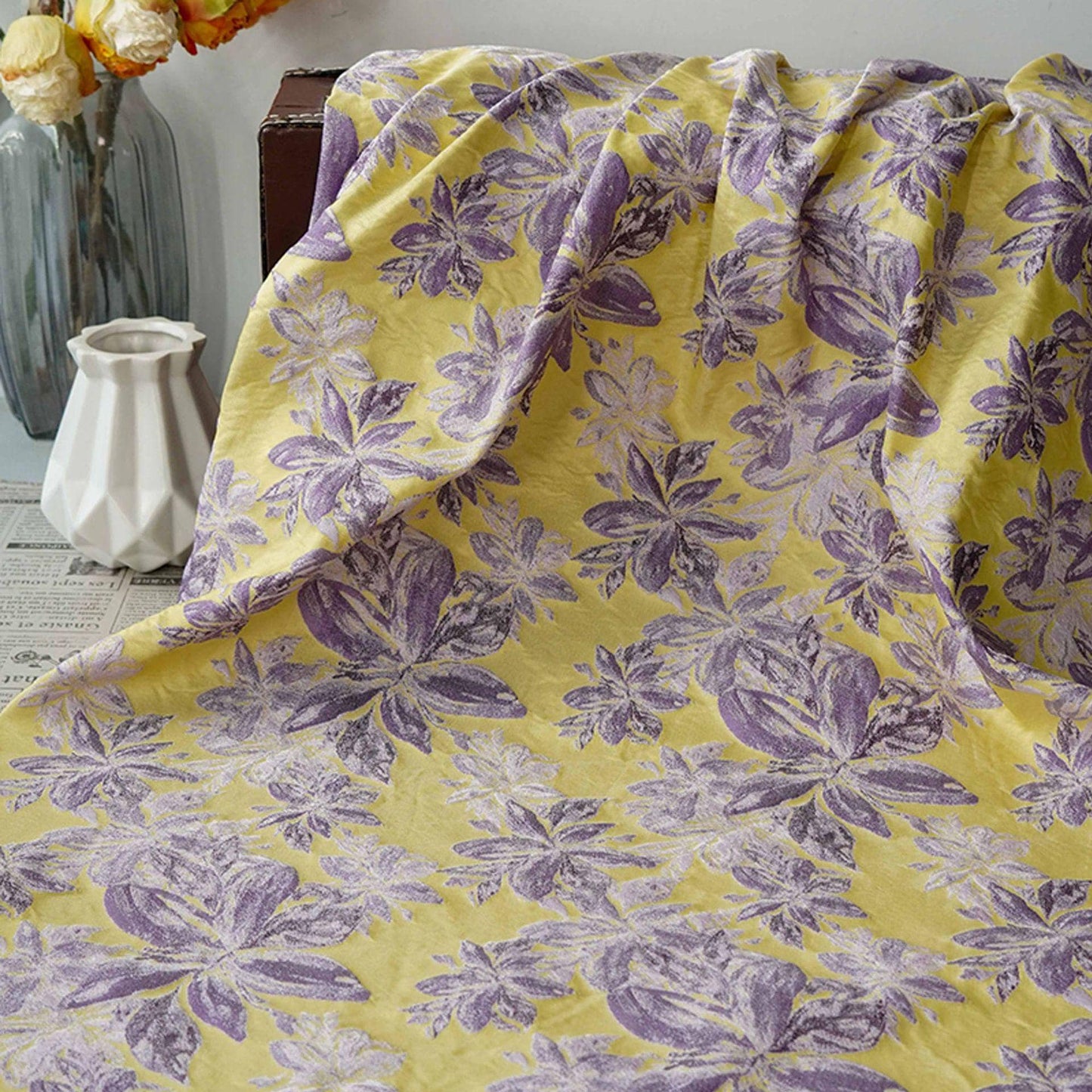 Country Style Embossed Floral Jacquard Fabric, Home Decor & Upholstery, 59"Wide