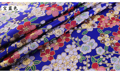 Cherry Blossom Jacquard Fabric: 59" Wide Silk Rayon Brocade