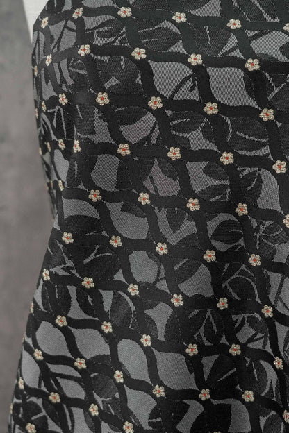 Tissu jacquard brocart ondulé rétro - Matériel de couture à motifs floraux