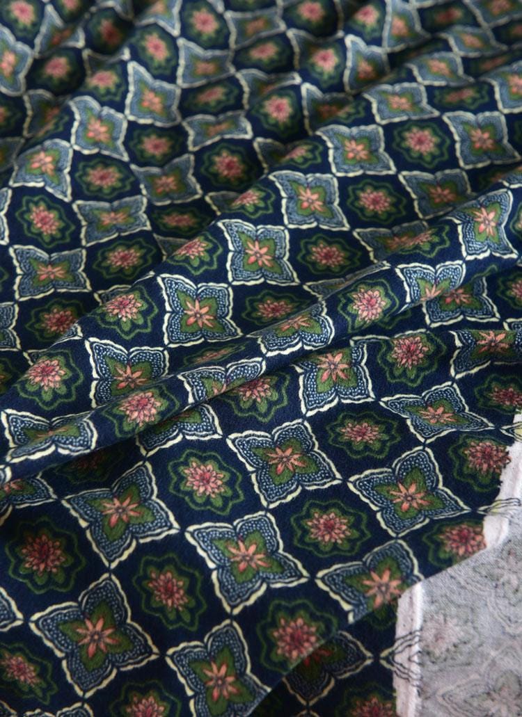 Japanese Cotton Fabric: Lattice Floral Print, Kimono Dress Fabric