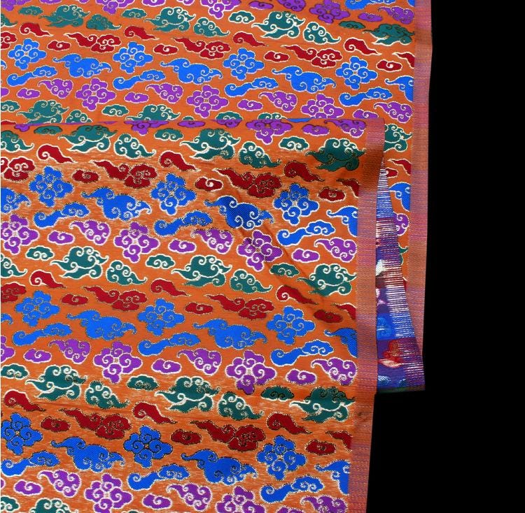 Cloud Brocade Fabric: Rayon Blend Jacquard, Costume Dress Material