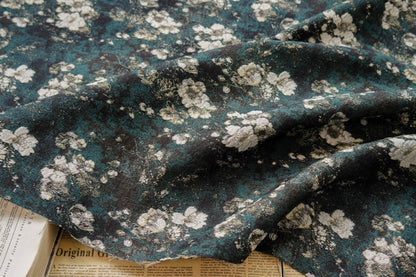 Reversible Jacquard Fabric: 3D Vintage Floral Embossed Upholstery, Costume, Sewing (55"W By 1 yard)