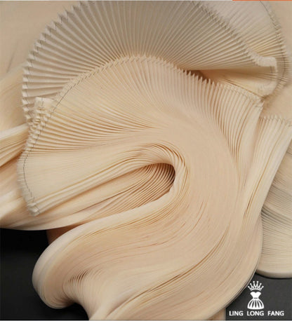 Pleated Chiffon Fabric: Hand-Pressed Texture, 56" Wide, 4 colors