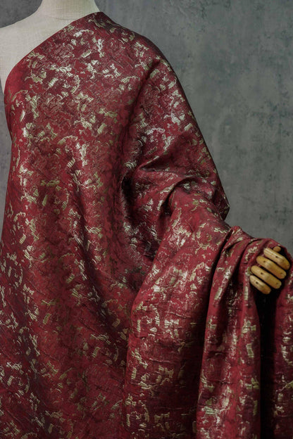 Gold Thread Jacquard Fabric: 3D Oil Painting Texture, 59" Wide - By The Meter
