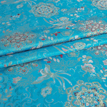 Auspicious Baoxiang Flower Brocade Fabric: 55"W Tibetan Robes